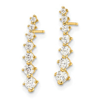 14K Polished White CZ Post Earrings-YE2012