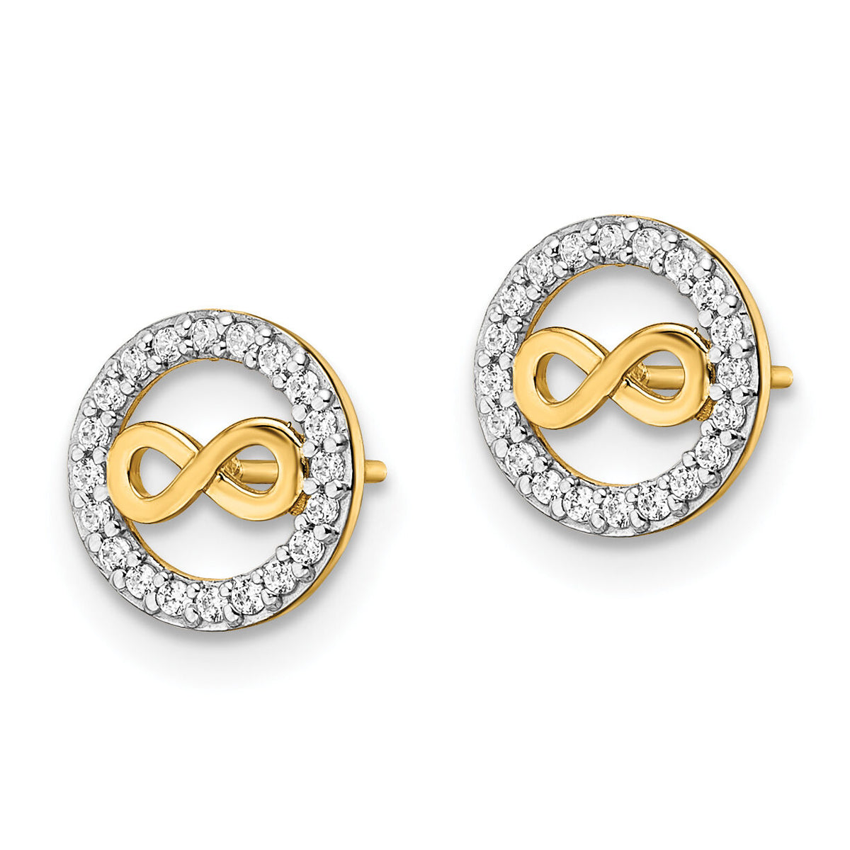 14k CZ Infinity Symbol Post Earrings-YE2024