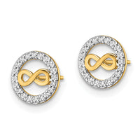 14k CZ Infinity Symbol Post Earrings-YE2024