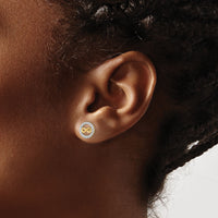 14k CZ Infinity Symbol Post Earrings-YE2024