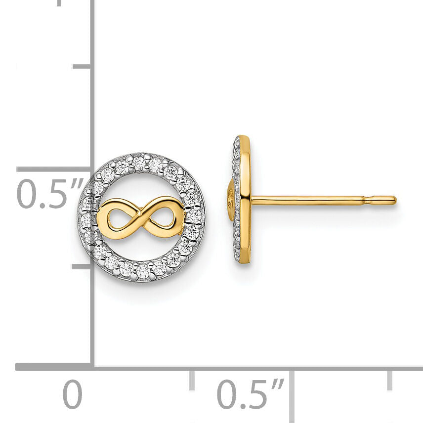 14k CZ Infinity Symbol Post Earrings-YE2024