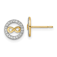 14k CZ Infinity Symbol Post Earrings-YE2024