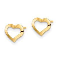 14K Polished Heart Post Earrings-YE2035