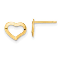 14K Polished Heart Post Earrings-YE2035