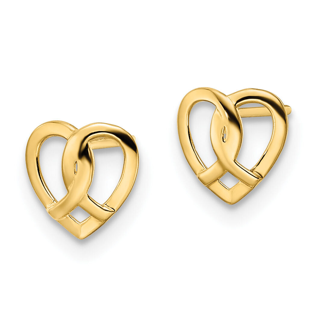 14k Heart Post Earrings-YE2038