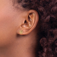 14k Heart Post Earrings-YE2038