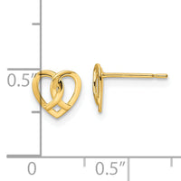 14k Heart Post Earrings-YE2038