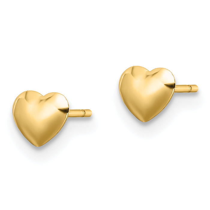 14K Polished Heart Post Stud Earrings-YE2043
