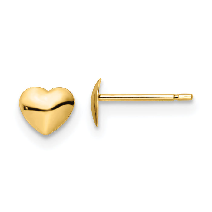 14K Polished Heart Post Stud Earrings-YE2043