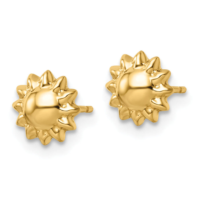 14k Polished Sun Post Earrings-YE2051