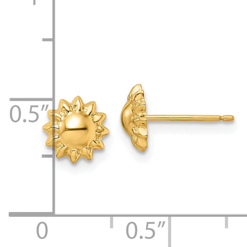 14k Polished Sun Post Earrings-YE2051