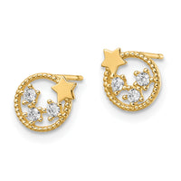 14k CZ Stars Post Earrings-YE2059