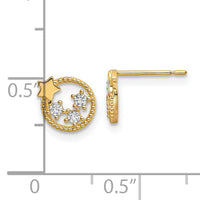 14k CZ Stars Post Earrings-YE2059