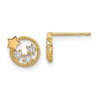 14k CZ Stars Post Earrings-YE2059