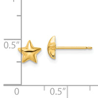 14k Polished Star Post Earrings-YE2067