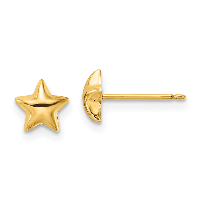 14k Polished Star Post Earrings-YE2067