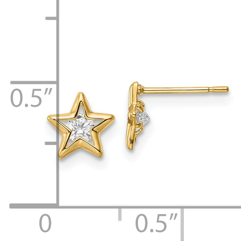 14k CZ Star Post Earrings-YE2068