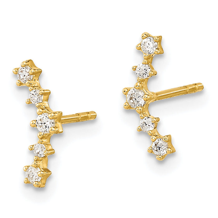 14K Polished Fancy CZ Post Earrings-YE2069