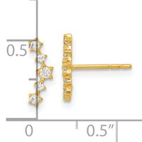 14K Polished Fancy CZ Post Earrings-YE2069
