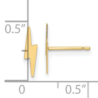 14K Polished Lightning Bolt Post Earrings-YE2072