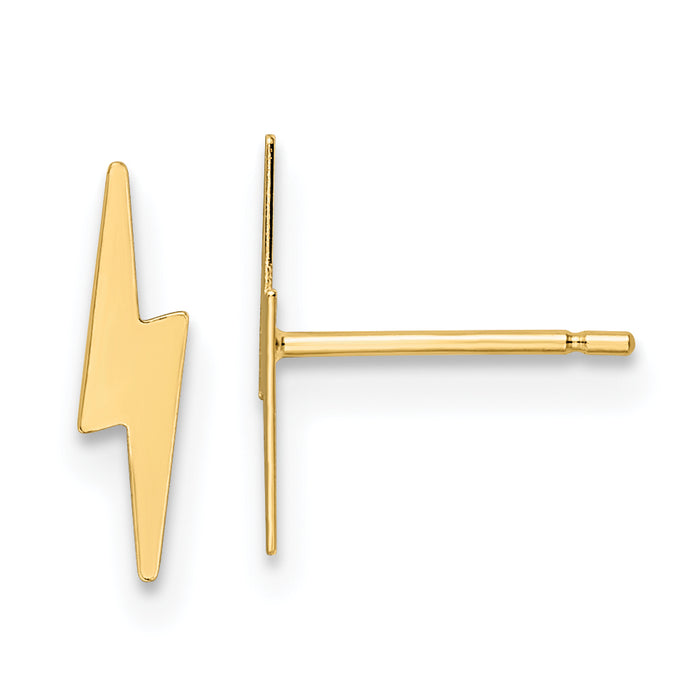 14K Polished Lightning Bolt Post Earrings-YE2072