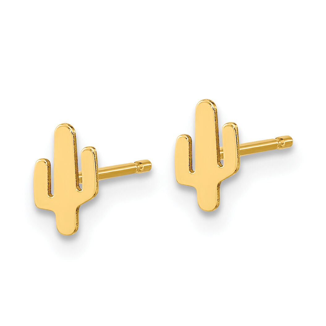 14K Polished Cactus Post Earrings-YE2097