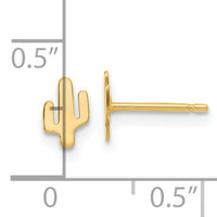 14K Polished Cactus Post Earrings-YE2097