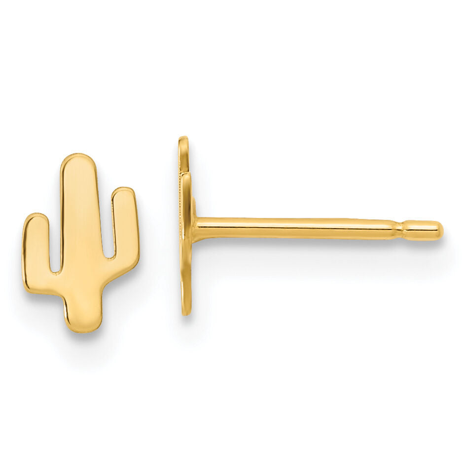 14K Polished Cactus Post Earrings-YE2097