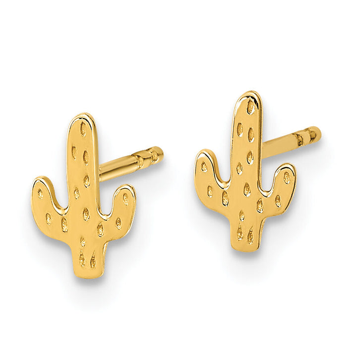14K Polished Cactus Post Earrings-YE2098
