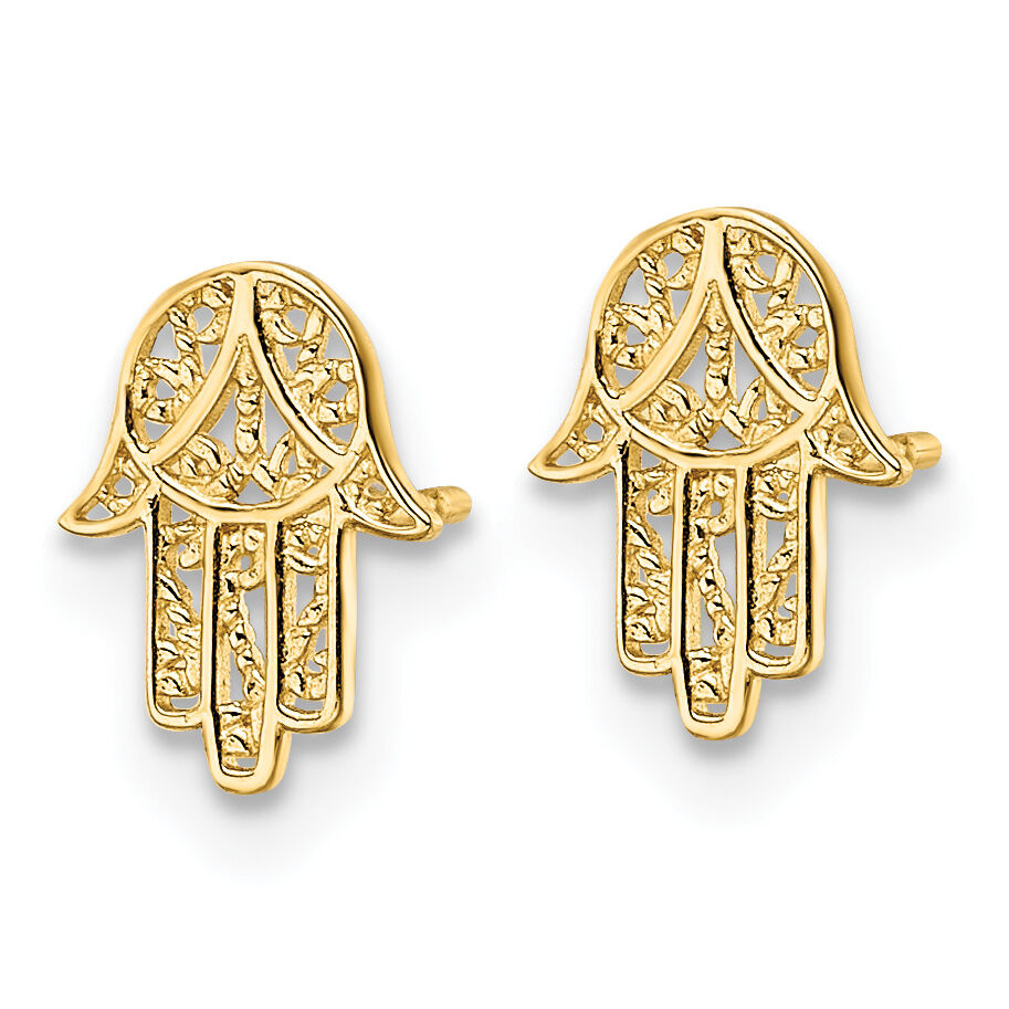 14k Hamsa Post Earrings-YE2132