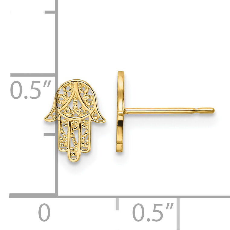 14k Hamsa Post Earrings-YE2132