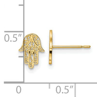14k Hamsa Post Earrings-YE2132