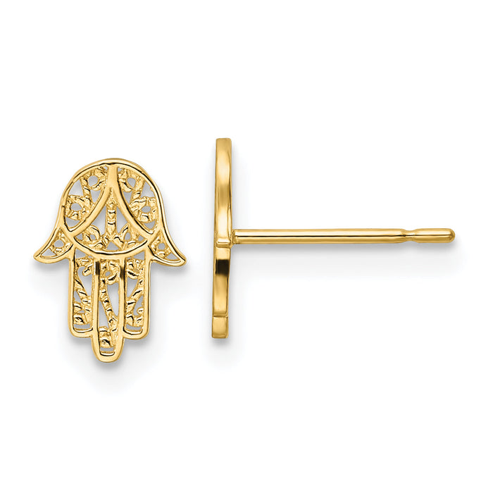 14k Hamsa Post Earrings-YE2132