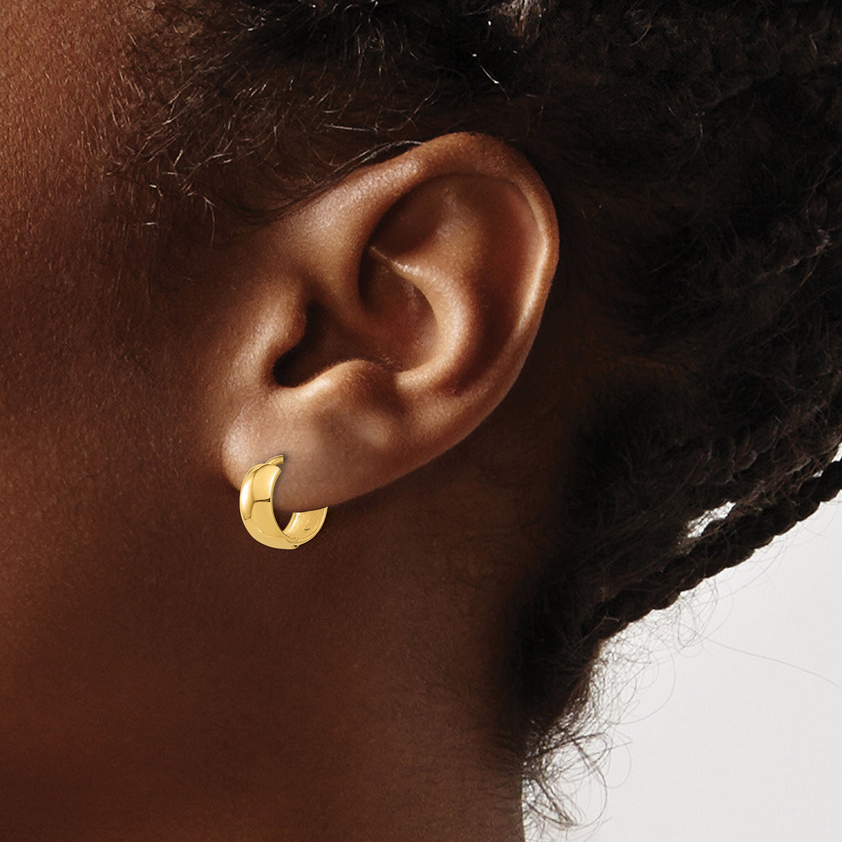 14k Polished 5mm Hinged Huggie Hoop Earrings-YE2146