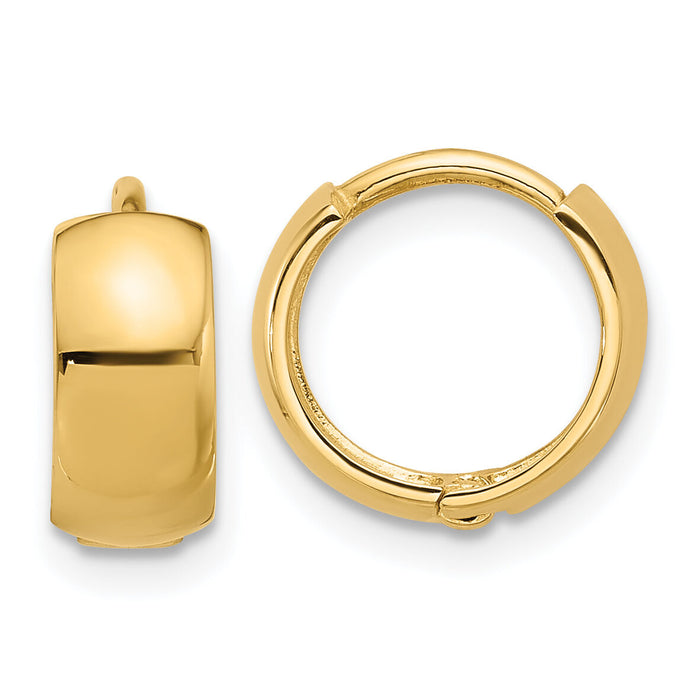 14k Polished 5mm Hinged Huggie Hoop Earrings-YE2146