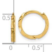 14K Polished Wavy Hinged Hoop Earrings-YE2147