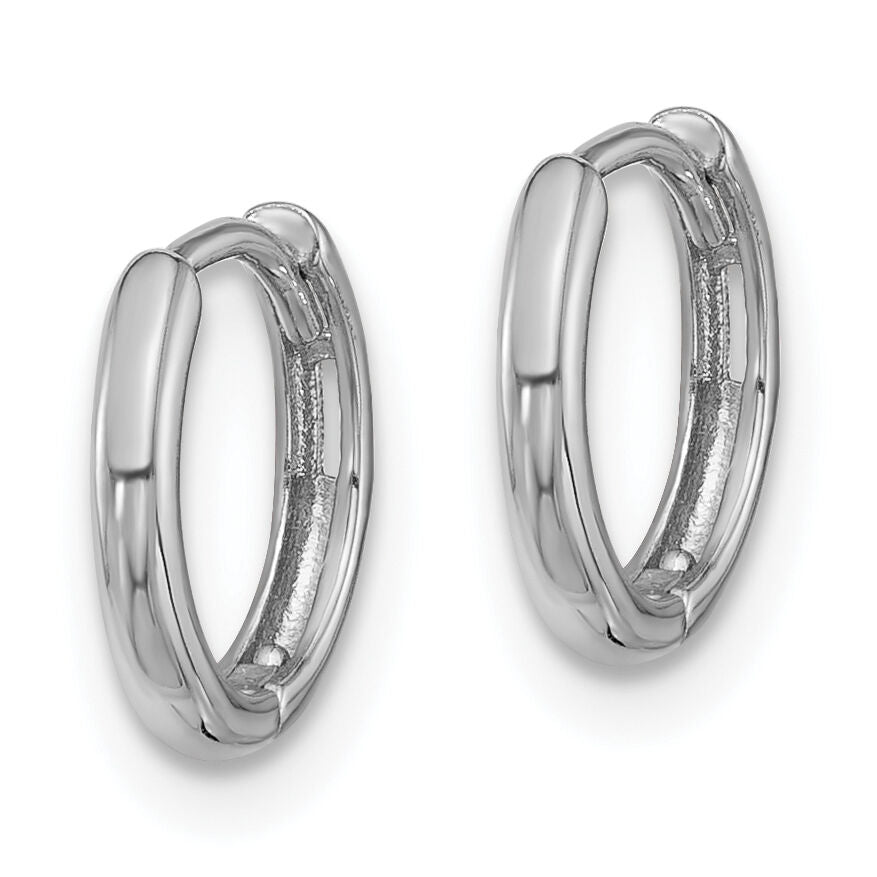 14K White Gold Hinged Hoop Earrings-YE2149