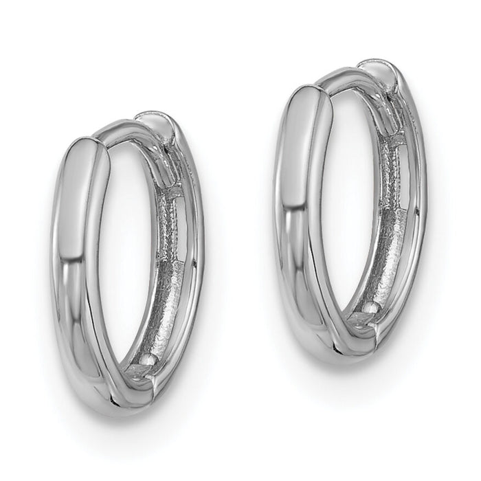 14K White Gold Hinged Hoop Earrings-YE2149