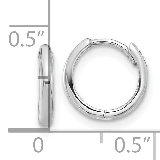 14K White Gold Hinged Hoop Earrings-YE2149