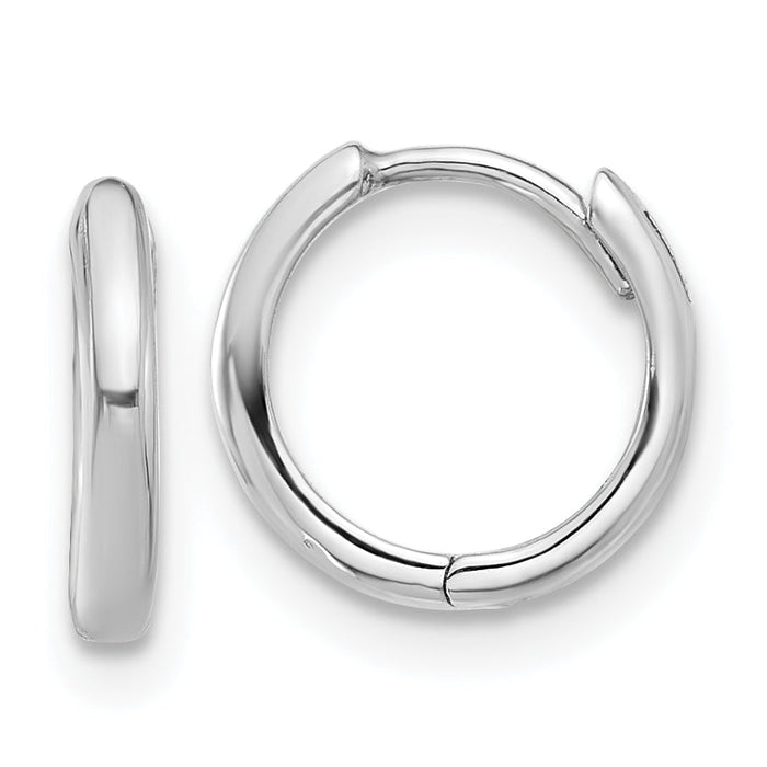 14K White Gold Hinged Hoop Earrings-YE2149