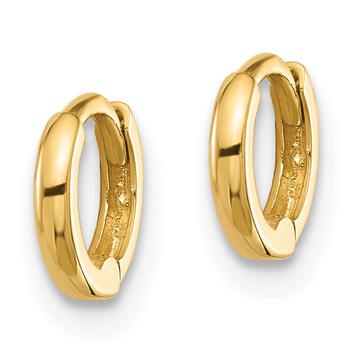 14k Polished 1.45x7.5mm Hinged Huggie Hoop Earrings-YE2150