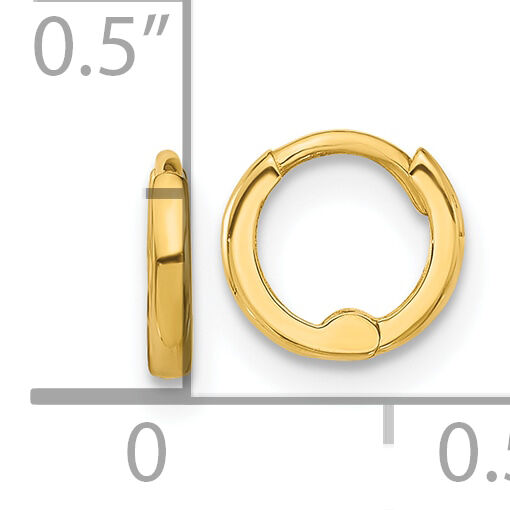 14k Polished 1.45x7.5mm Hinged Huggie Hoop Earrings-YE2150