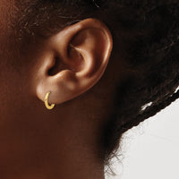 14k Polished 1.45x10mm Hinged Huggie Hoop Earrings-YE2151