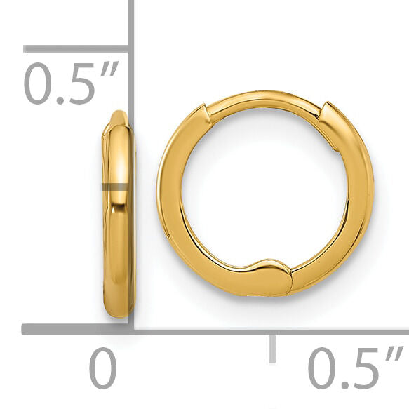 14k Polished 1.45x10mm Hinged Huggie Hoop Earrings-YE2151