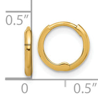 14k Polished 1.45x10mm Hinged Huggie Hoop Earrings-YE2151