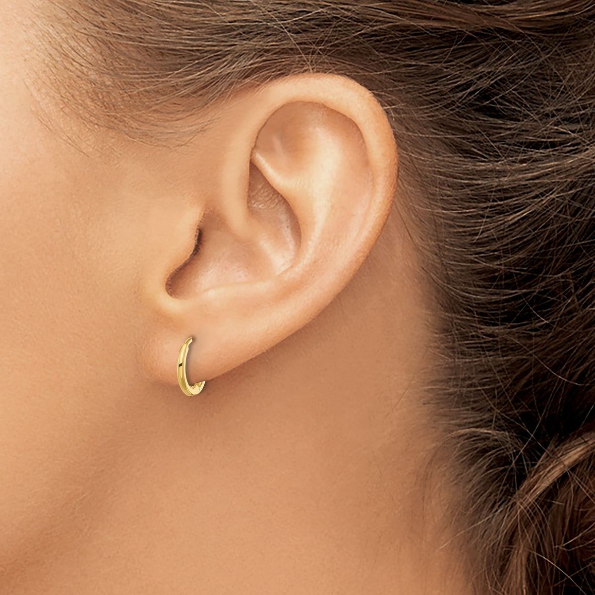 14k Polished 1.45x11mm Hinged Huggie Hoop Earrings-YE2152