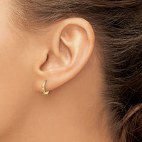 14k Polished 1.45x11mm Hinged Huggie Hoop Earrings-YE2152