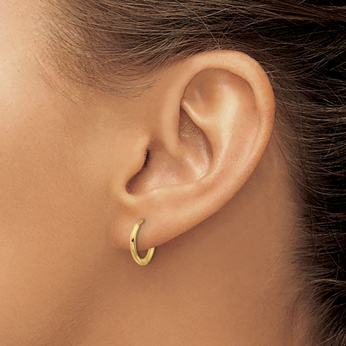 14k Polished 1.45x13mm Hinged Huggie Hoop Earrings-YE2153