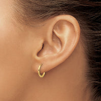 14k Polished 1.45x13mm Hinged Huggie Hoop Earrings-YE2153