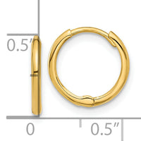 14k Polished 1.45x13mm Hinged Huggie Hoop Earrings-YE2153